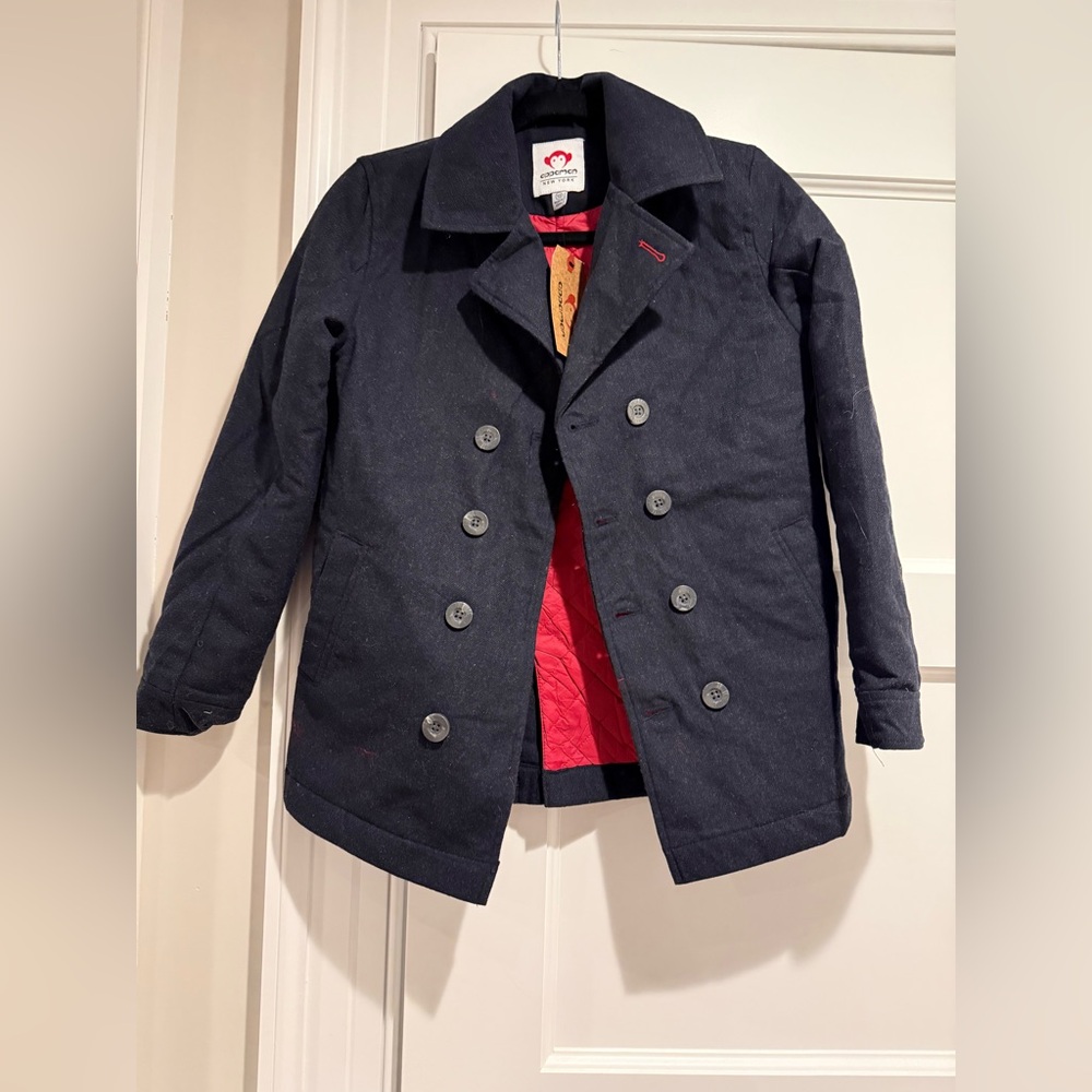 Appaman Charcoal Coat with Red Quilted Lining